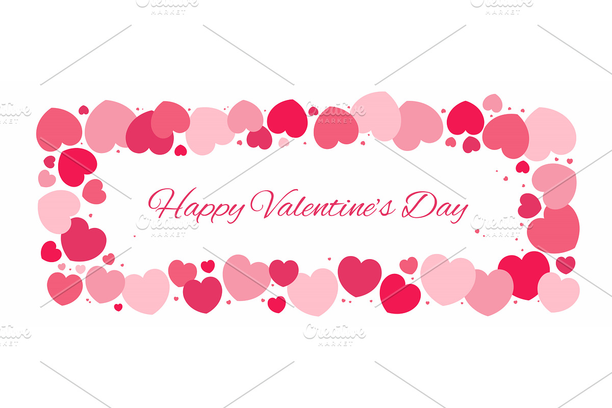 Red, pink hearts Valentines day, an Illustration by sceptical cactus