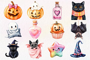 Cute Halloween Clipart Bundle, an Illustration by Dream Creation (Thumbnail 2 of 4)