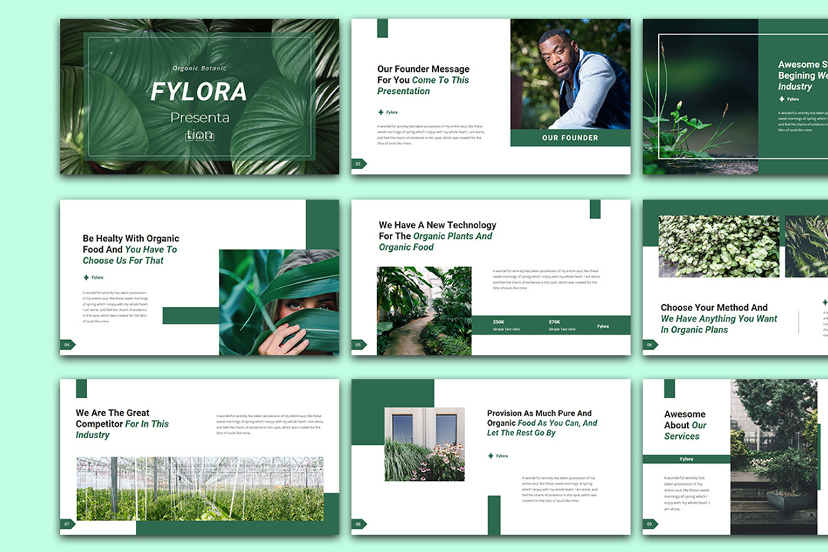 Fylora - Organic Botanic PowerPoint, a Presentation Template by Raseuki (Photo 3 of 6)