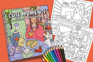Cute Moments – Easy Coloring Book, a Person Illustration by Bold & Easy Coloring Book