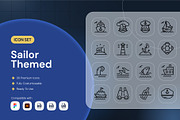 Sailor Themed Icon, an Outline Icon by Nathaya Studio (Thumbnail 1 of 2)