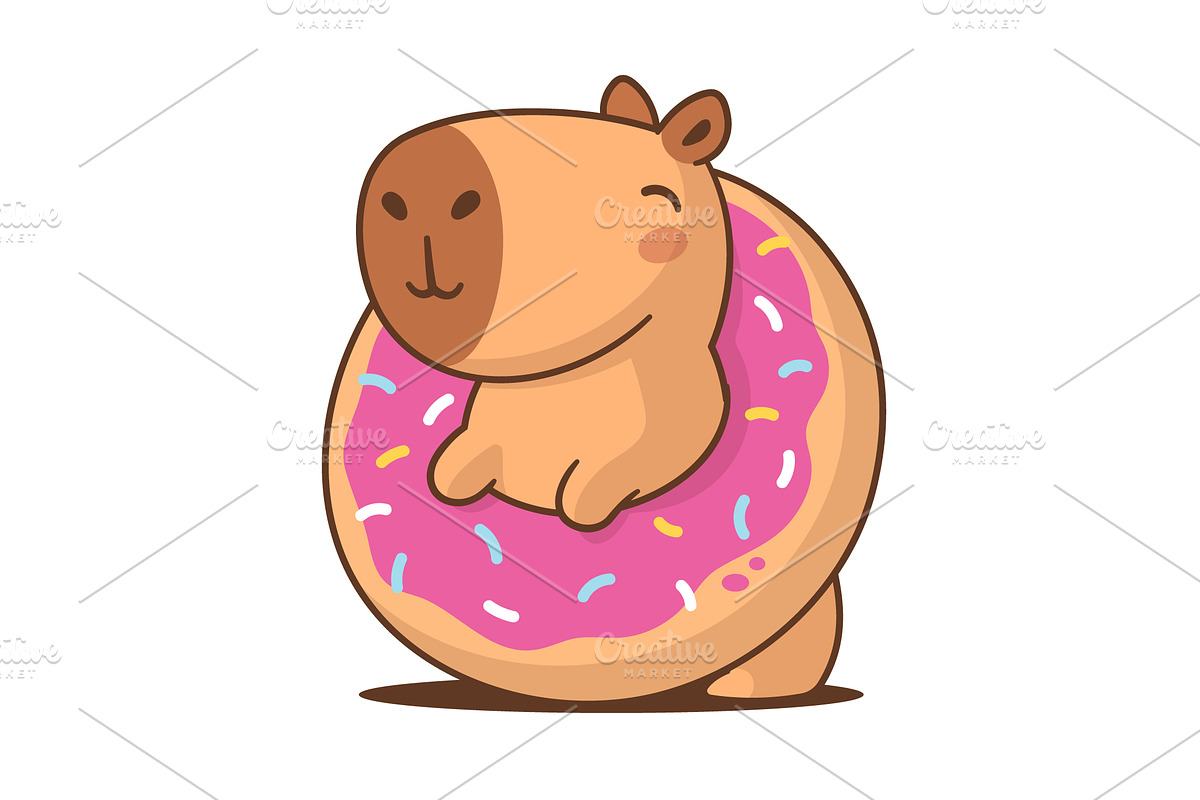 Donut Capybara, an Animal Illustration by Vector Kitchen by Zoljo