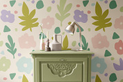 Abstract Pastel Floral Print, a Wallpaper Graphic by MalyskaStudio (Thumbnail 2 of 8)