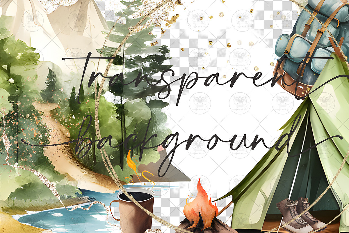 Adventure Awaits & Camping Clipart, an Illustration by BigCakeBee (Photo 2 of 4)