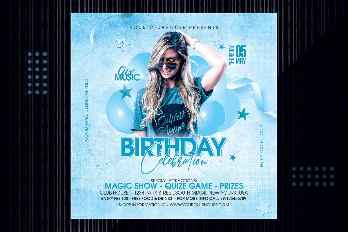 Birthday Party Flyer Template, a Templates & Theme by MithilaCreation (Photo 2 of 5)