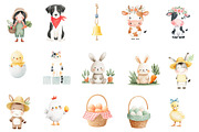 Watercolor cute farm clipart, an Illustration by Designworld (Thumbnail 4 of 5)