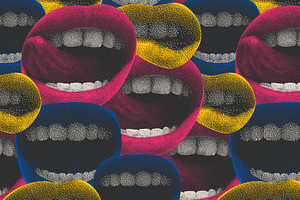 Lips Seamless Patterns And Stickers