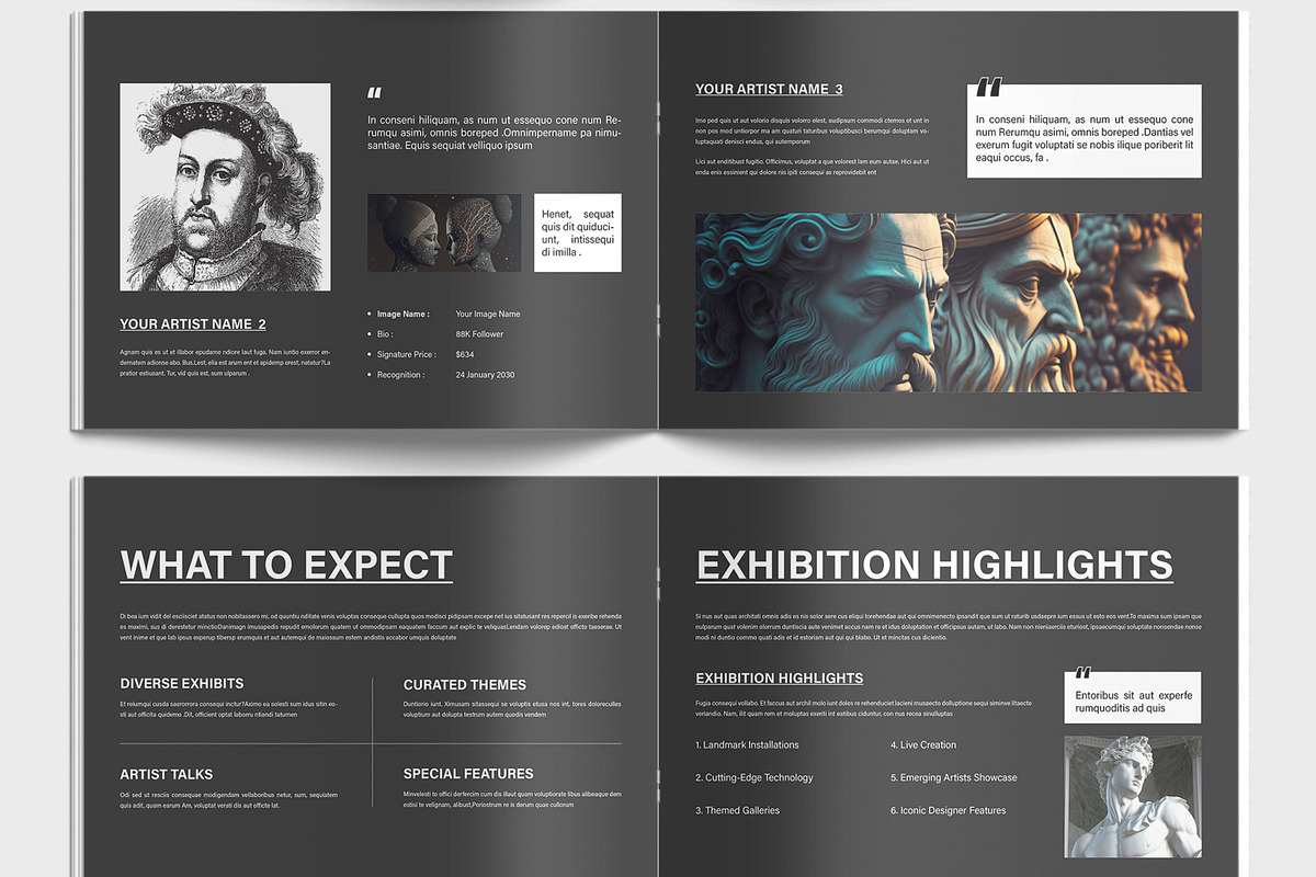 Art Exhibition Portfolio Design, a Brochure Template by MightyDesign (Photo 4 of 9)