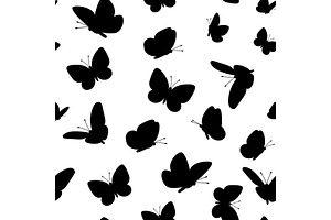 Black Butterfliesseamless Pattern