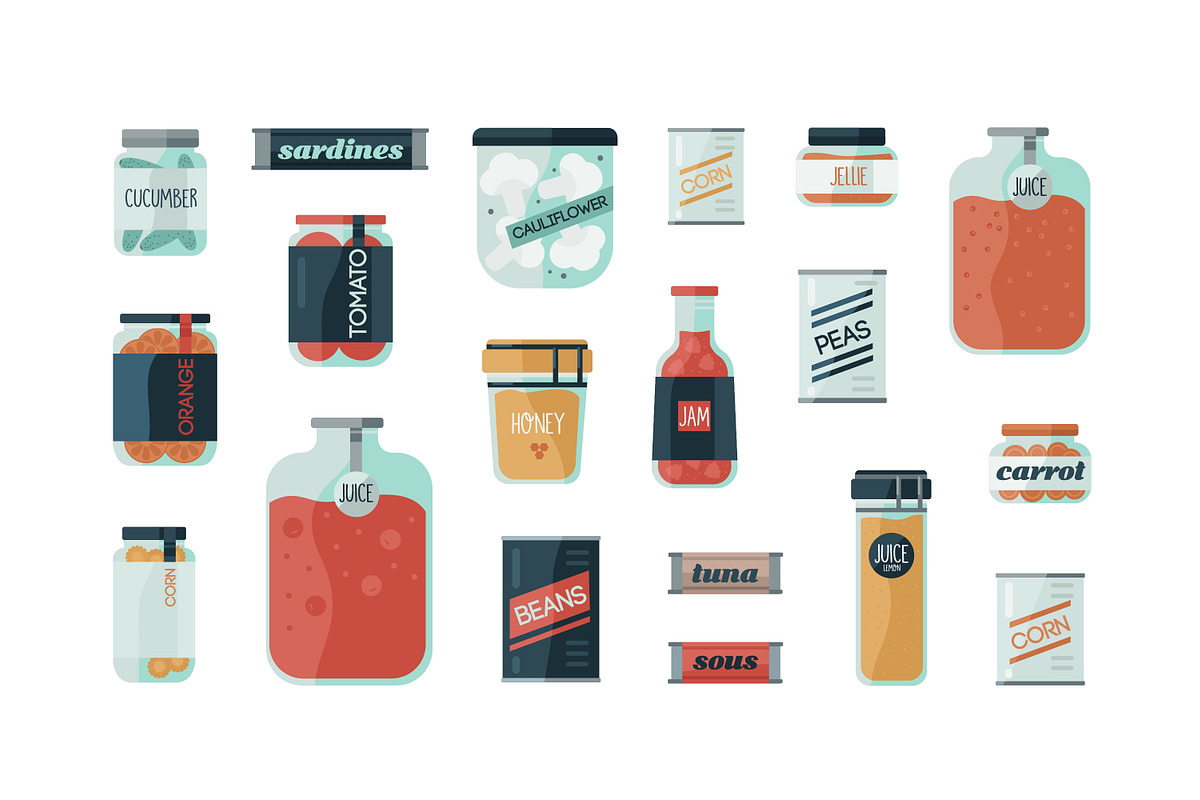 Canned food set, a Food Illustration by Good Studio (Photo 2 of 3)