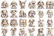 Whimsical Easter Bunny Clipart, an Illustration by Black Bird Studio (Thumbnail 2 of 5)