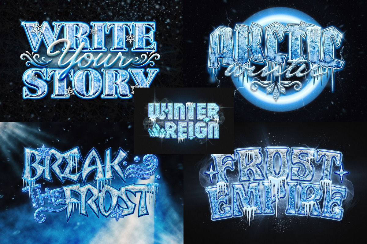 Frozen Ice Winter Text Effect, a Layer Style Add-On by Matsero (Photo 3 of 4)