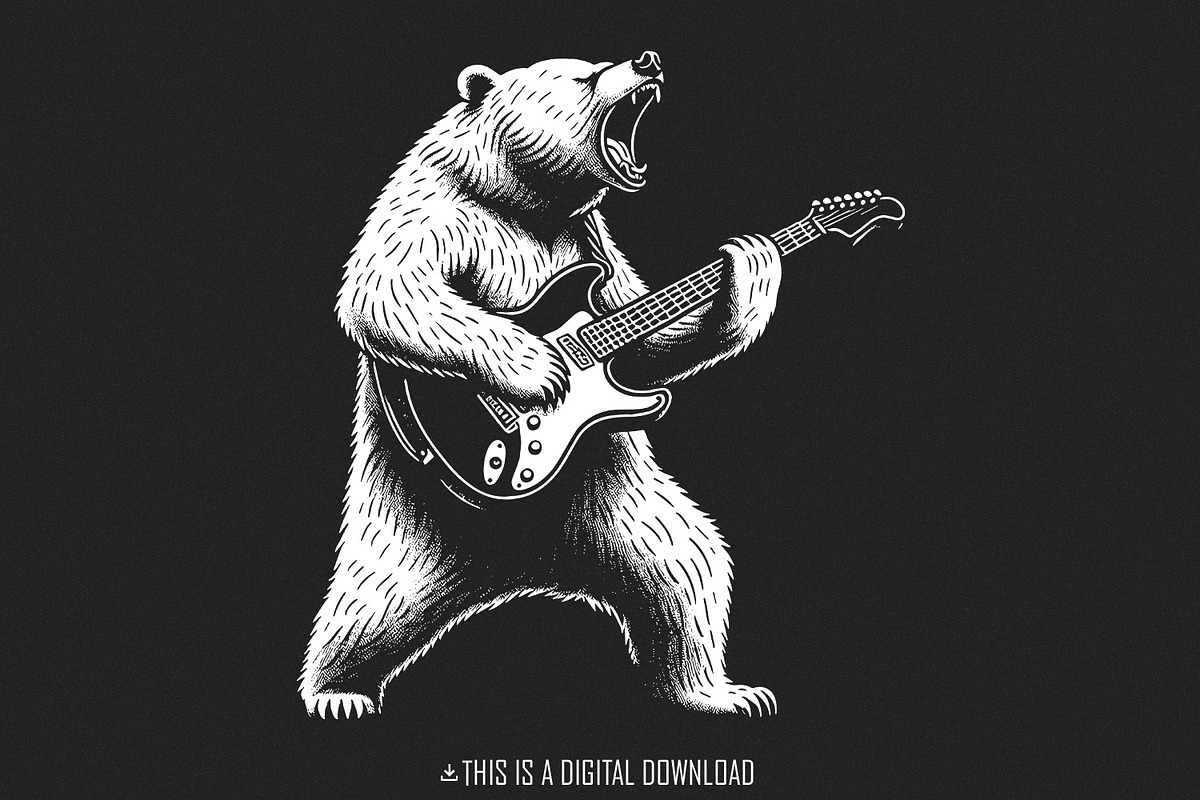 Bear with Guitar Png, Guitarist, an Illustration by SharpMarketplace (Photo 1 of 3)