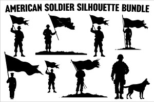 Combat Soldier Silhouettes Bundle, an Object Illustration by Gfx_Store