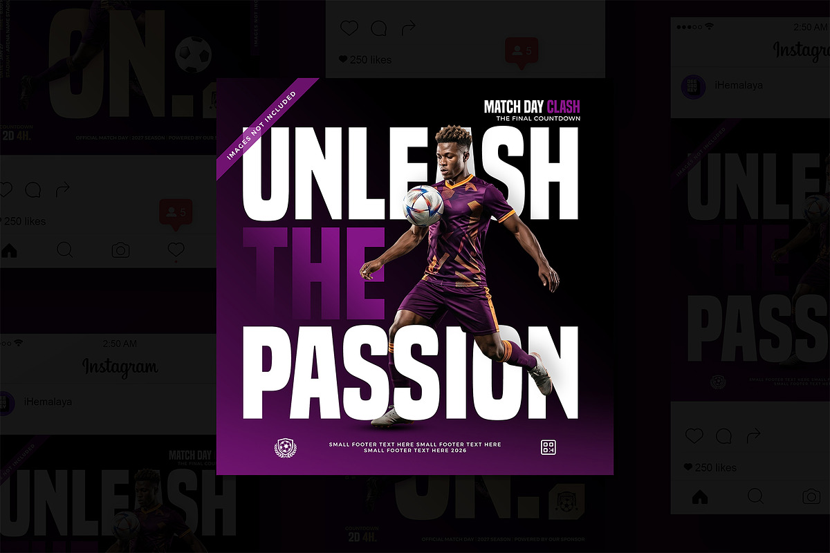 Soccer Social Media Posts Templates, a Flyer Template by iHemalaya (Photo 4 of 4)