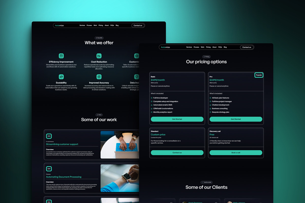 Automize - AI Agency Framer Template, a Landing Page Template by THdesign (Photo 3 of 4)