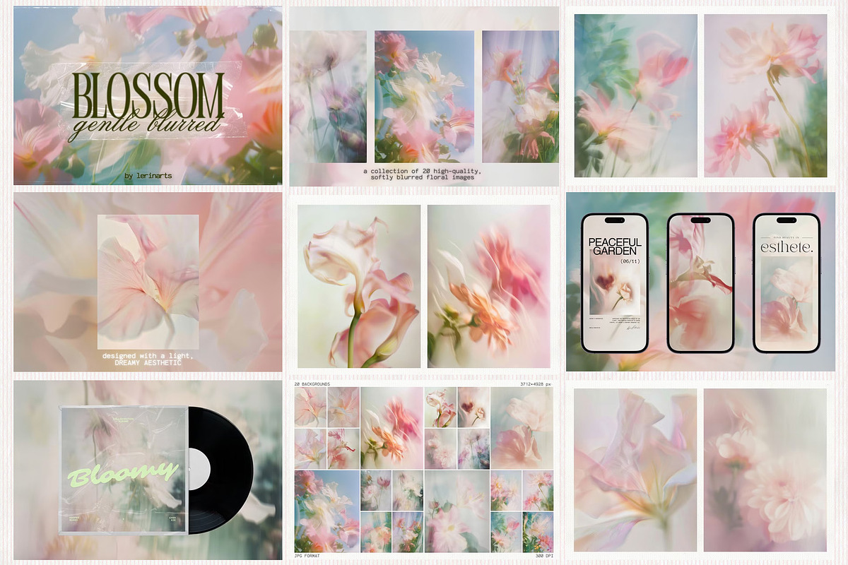 Floral Texture Bundle, a Background Graphic by lerinartstudio (Photo 4 of 9)