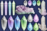 Crystal Magic clip art set., a Seasonal Illustration by Happy Sloth Graphics (Thumbnail 7 of 17)
