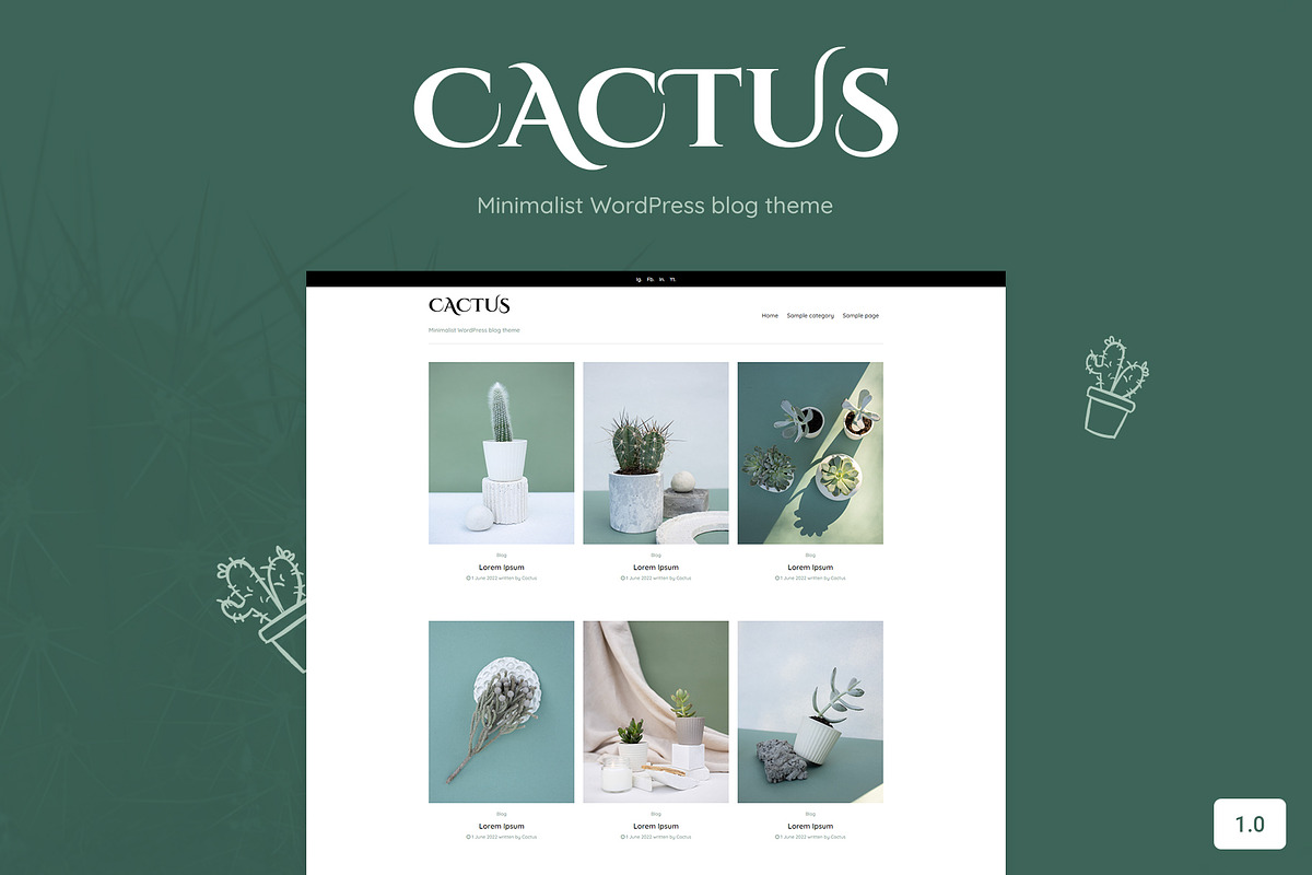 Cactus - WordPress Blog Theme, a WordPress Template by Cam' Studio (Photo 1 of 2)