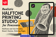 VV Halftone Printing Studio, a Brush Add-On by Vintage Voyage Supply (Thumbnail 1 of 12)