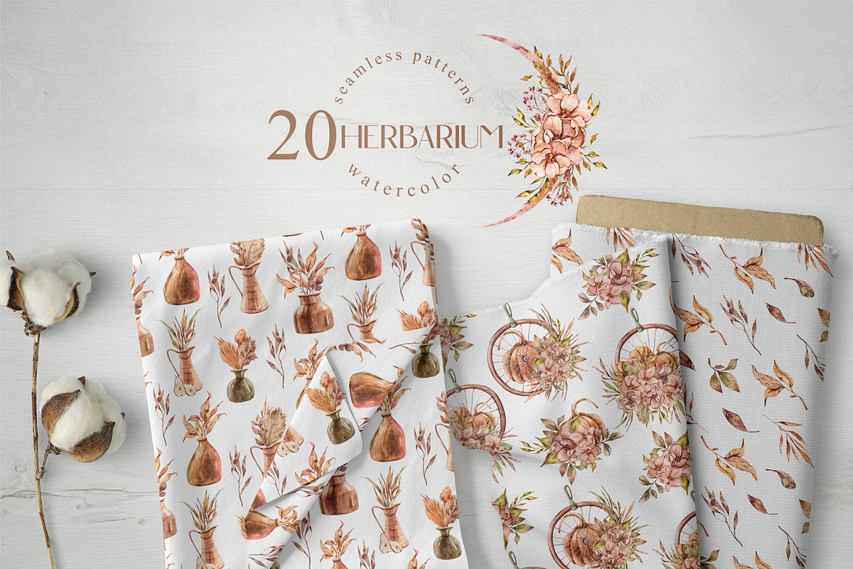 Floral seamless patterns HERBARIUM, a Pattern Graphic by Tiana Geo (Photo 5 of 9)