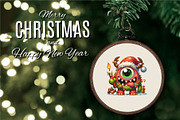 Christmas Monsters. Tshirt, PNG., an Animal Illustration by KENO Mascots (Thumbnail 5 of 8)