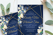 Navy Wedding Invitation Template, an Invitation Template by DreamsClipArt (Thumbnail 2 of 6)