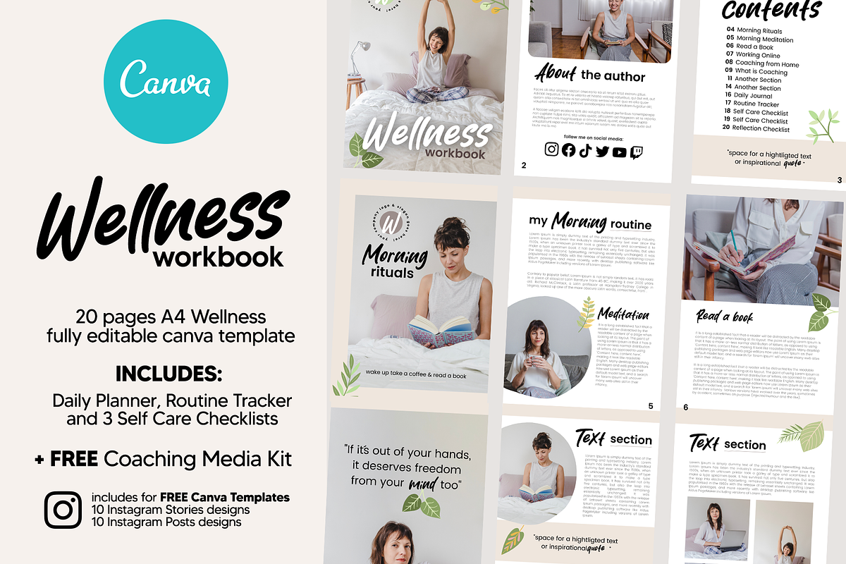 Wellness Coaching Workbook for Canva, a Print Template by DeLaGranSiete (Photo 1 of 10)