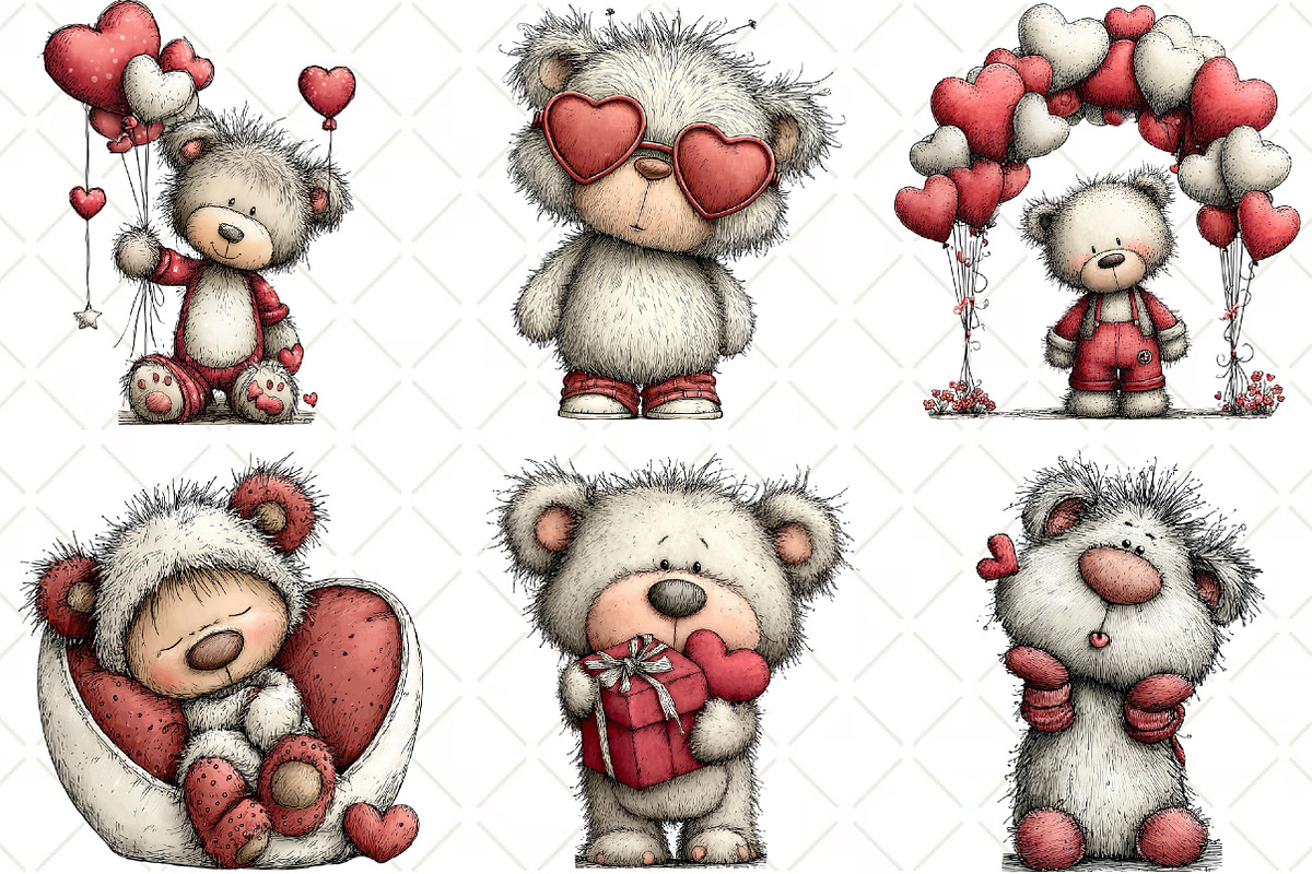 Whimsical Valentine Teddy Bear, an Animal Illustration by Black Bird Studio (Photo 2 of 6)