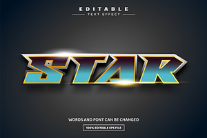 Star 3D Editable Text Effect