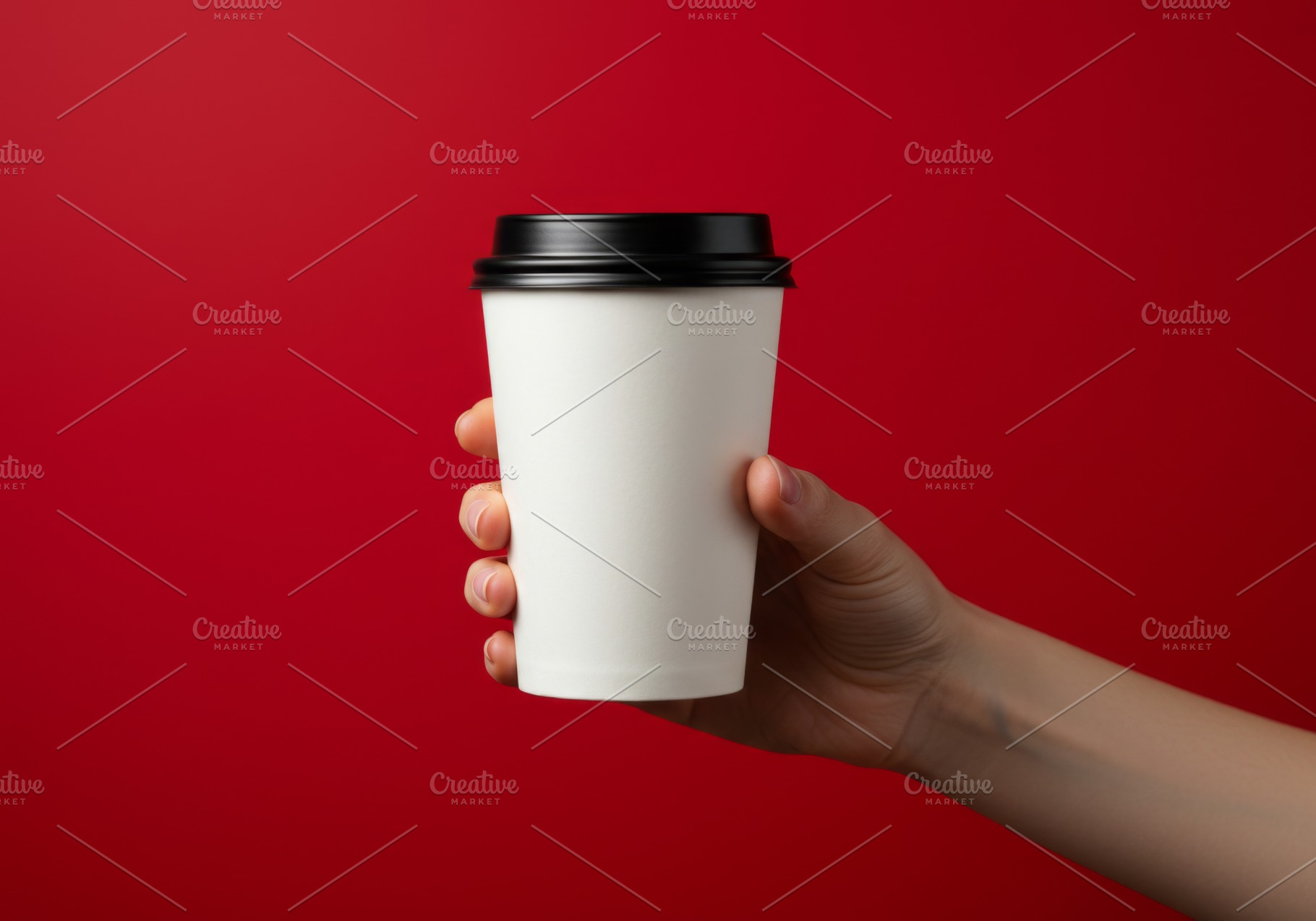 Hand holding a white takeaway coffee, a Food & Drink Photo by professorinc