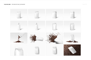 Coffee Bag Mockup Set Glossy