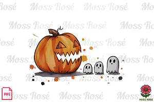 Scary Pumpkin and Ghosts