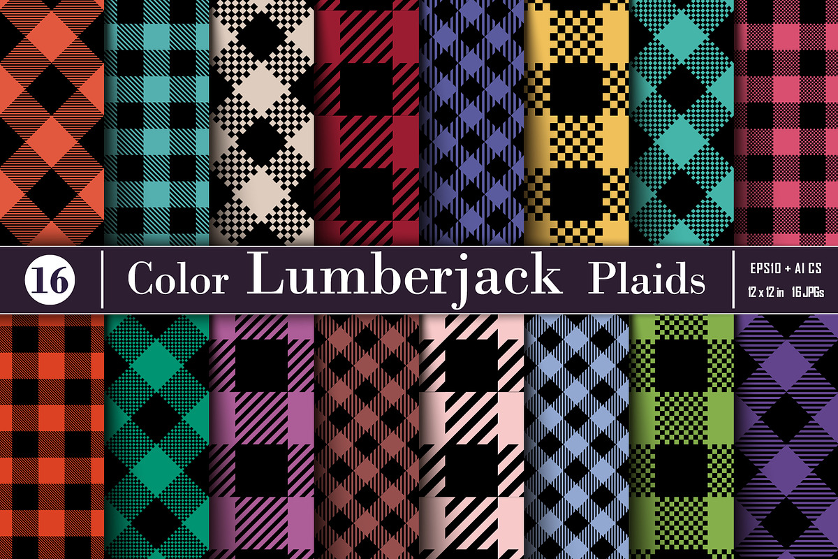 Set Lumberjack Plaid Pattern, a Pattern Graphic by Vectorchoice (Photo 1 of 8)