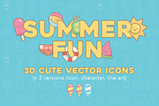 SUMMER FUN VECTOR ICONS, a Graphic by SunnyHunny (Thumbnail 1 of 5)