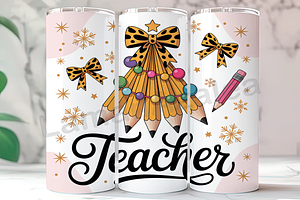 Coquette Christmas Teacher Tumbler, an Arts & Entertainment Photo by LamanAzalea