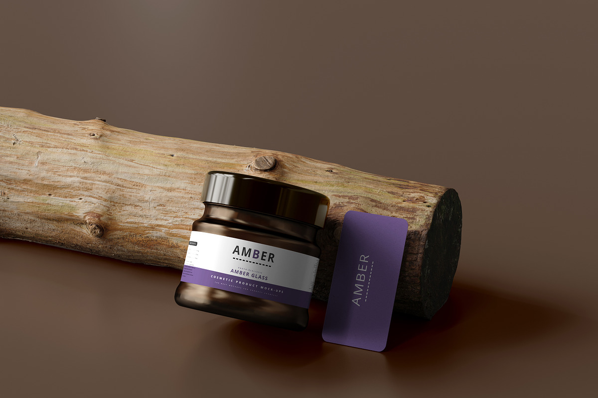 7 in 1 Amber Glass Cosmetic Bundle, a Cups & Container Mockup by pmvch (Photo 34 of 106)