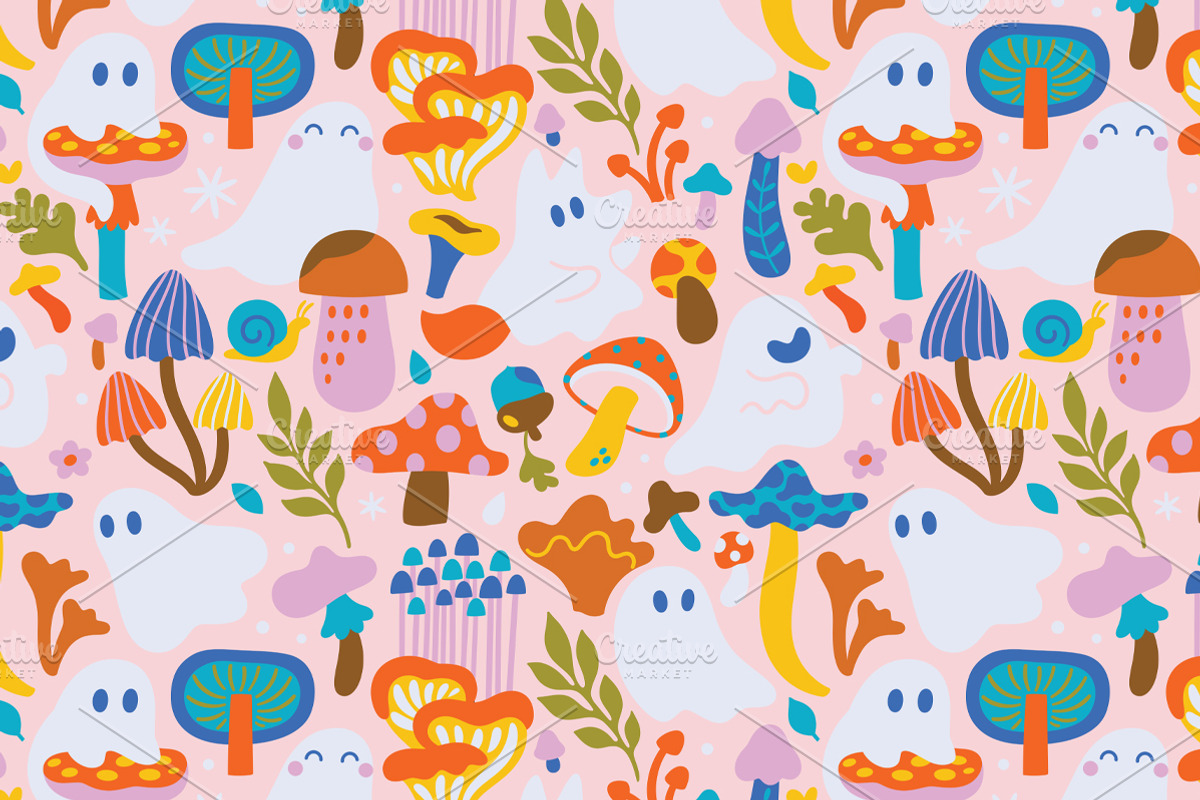 Ghosts in the Mushroom Woods, a Pattern Graphic by PenguinHouse (Photo 6 of 11)