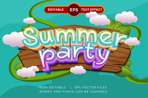 Summer Party Editable Text Effect