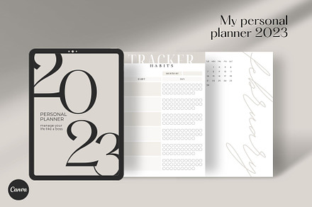 Yearly Printable Planner CANVA, a Magazine Template by Marketello Studio
