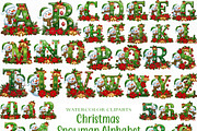 Christmas Snowman Alphabet PNG, an Illustration by Craft Nest (Thumbnail 1 of 6)