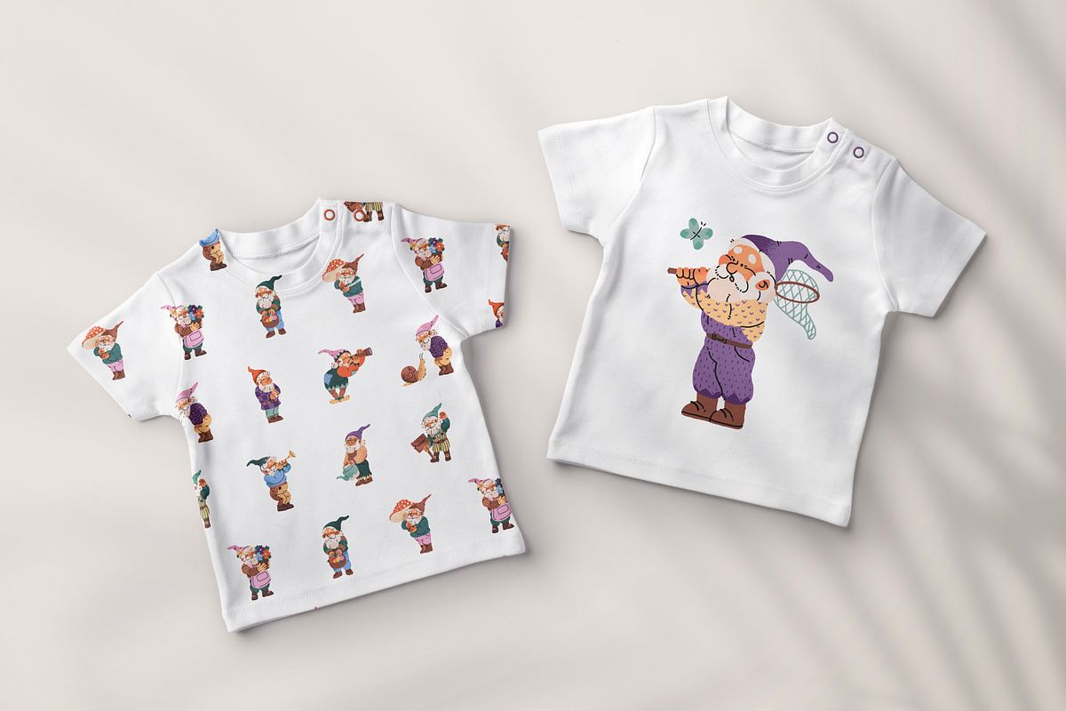Cute garden gnomes set + pattern, a Person Illustration by PaperTrident (Photo 8 of 8)