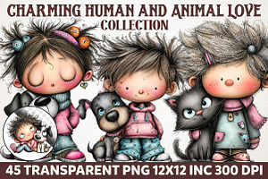Charming Human and Animal Love Clipa, an Illustration by RobertsArt