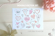 Doodle hearts vector set, an Object Graphic by Cheeba Ribba Designs (Thumbnail 1 of 2)