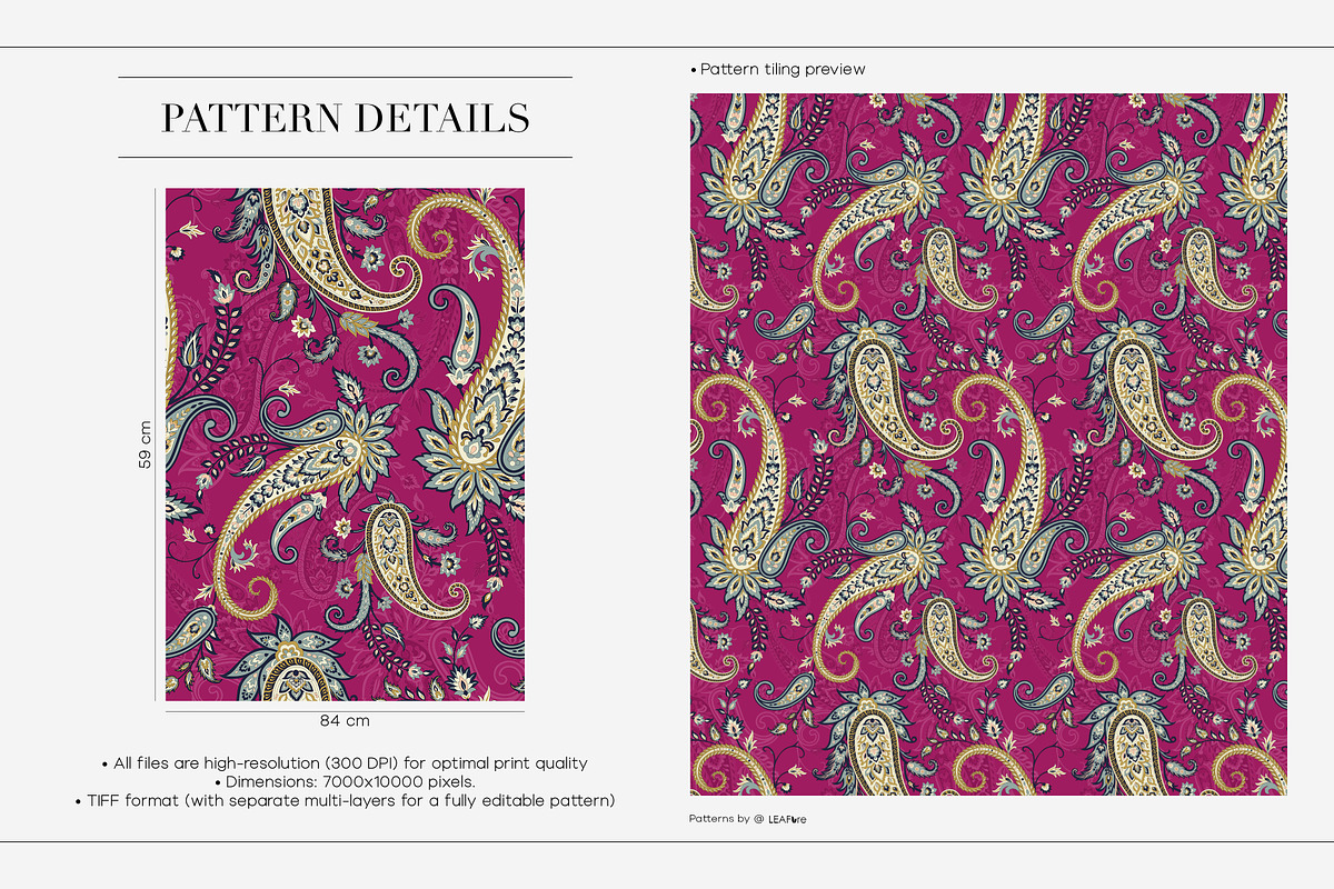 Paiselle Hand Drawn Paisley Prints, a Pattern Graphic by LEAFure (Photo 3 of 11)