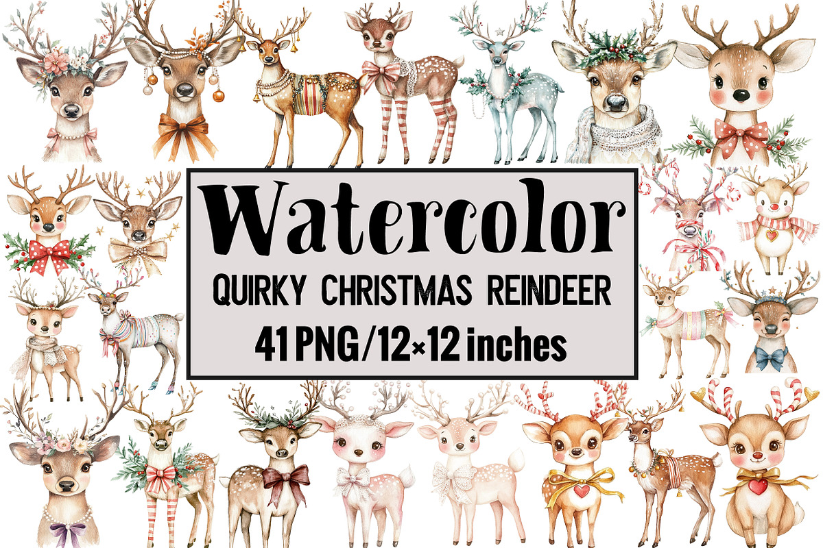 Quirky Christmas Reindeer, an Illustration by Design Market (Photo 1 of 3)