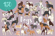 Big collection of 180dog silhouettes, an Animal Illustration by Siriliadka Dreams (Thumbnail 1 of 8)