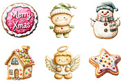 Christmas Cookies Cartoon Clipart, an Illustration by DreamArtGraphic (Thumbnail 3 of 5)