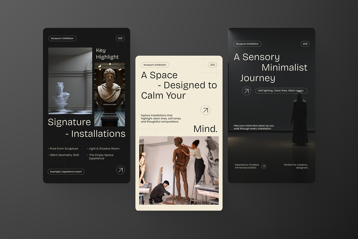 Minimalist Exhibition IG Story, a Social Media Template by Annora Studio (Photo 3 of 6)