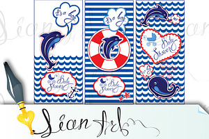  Baby boy Shower Nautical Set. 